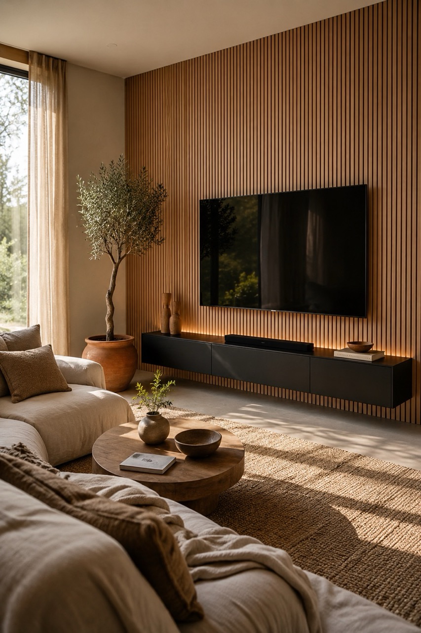 moderne tv wand wohnzimmer