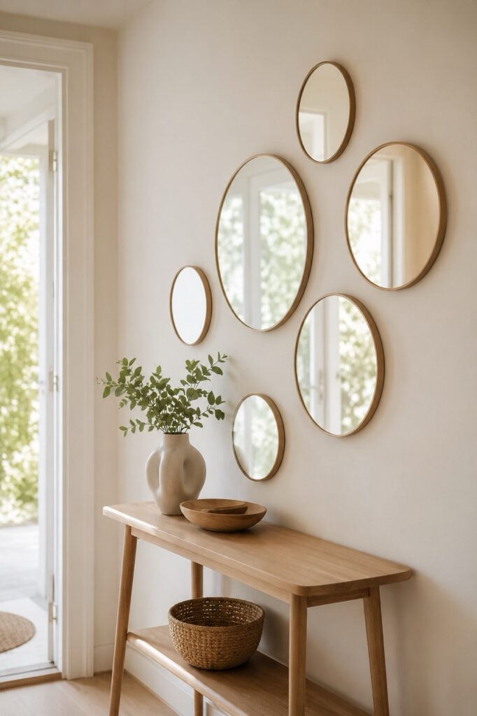 wanddeko-spiegel-arrangement-kleiner-flur